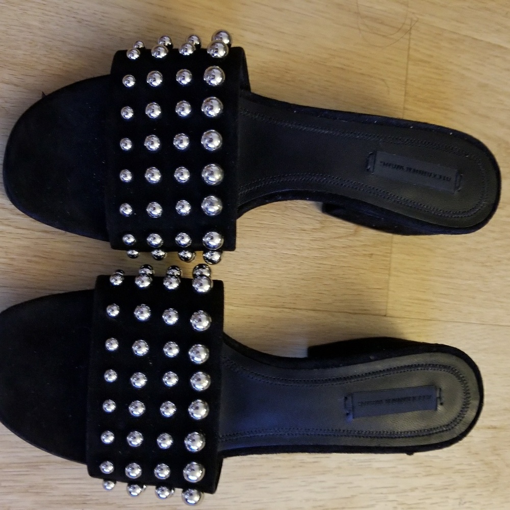 Alexander Wang women Lou Studded Suede Mules